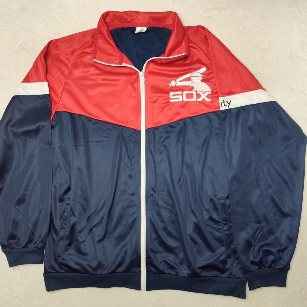 Chicago White Sox Track Jacket Mens M Blue SGA Colorblock Full Zip Microfleece